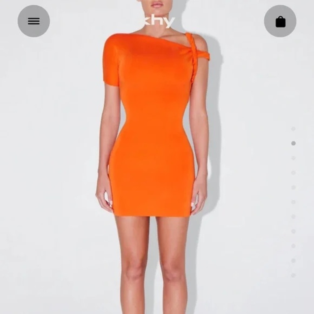 Sky Women's Orange One-Shoulder Dress